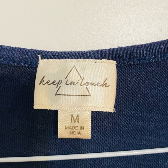 Keep in Touch Navy Blouse White Embroidery - Picture 2 of 2